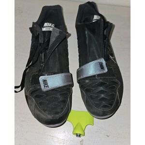 Nike Zoom LJ 4 Track Field Long Jump Shoes Mens 10.5 Black Silver Spikes cleats